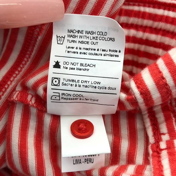 Vince Red White Striped T-Shirt Style Dress - Picture 7 of 7